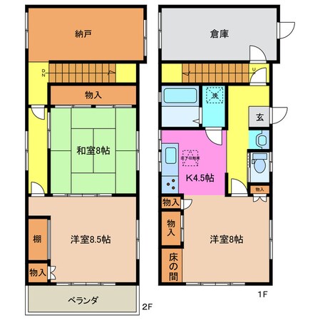 西富田貸家の物件間取画像